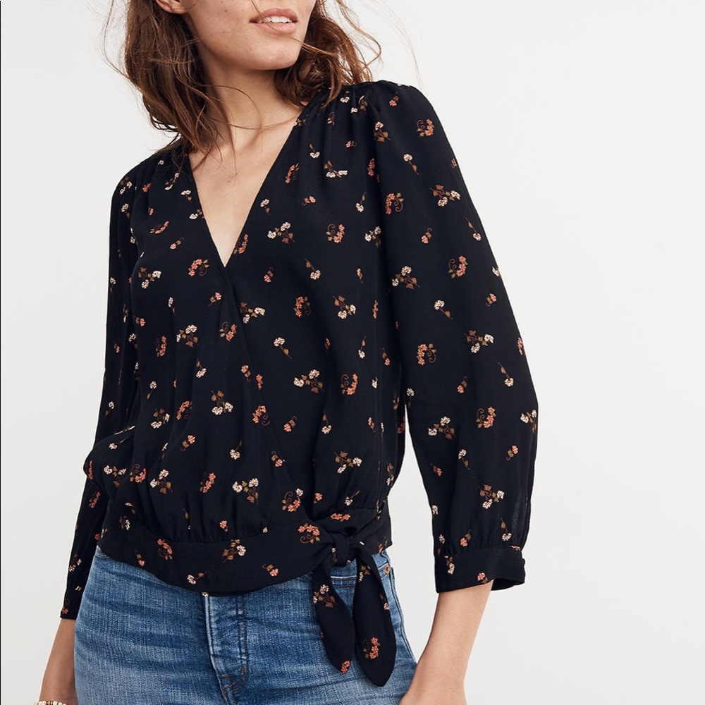 Madewell Wrap Top in Flower Toss
